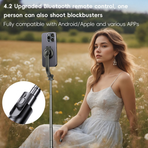 Yesido SF19 Trépied magnétique pour téléphone portable Bluetooth Télécommande Selfie Stick (Noir) SY501A1260-011