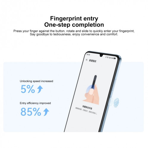HUAWEI Enjoy 70S, 8 Go + 256 Go, identification par empreinte digitale latérale, 6,75 pouces HarmonyOS 4.2 Octa Core 2,4 GHz, réseau: 4G, ne prend pas en charge Google Play (blanc) SH902B983-012