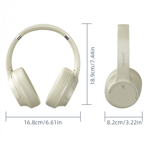 Casque Bluetooth 5.2 sans fil Zealot B39 (Beige) SZ201B1719-010