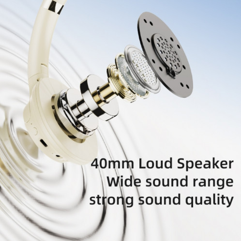 Casque Bluetooth 5.2 sans fil Zealot B39 (Beige) SZ201B1719-010