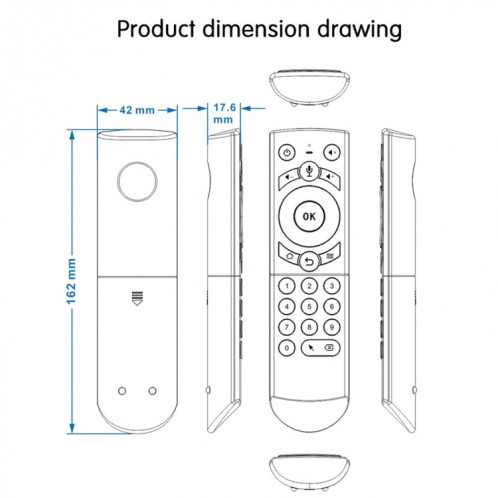 G21 2.4GHz Fly Air Mouse LED rétro-éclairage clavier sans fil télécommande avec gyroscope pour Android TV Box / PC, prise en charge de la voix intelligente SH65871062-09