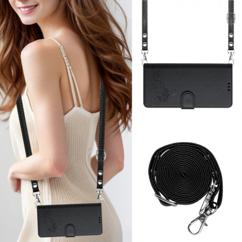 Pour Ulefone Note 14 Étui de téléphone en cuir RFID à motif en relief avec lanière (noir) SH901C45-08