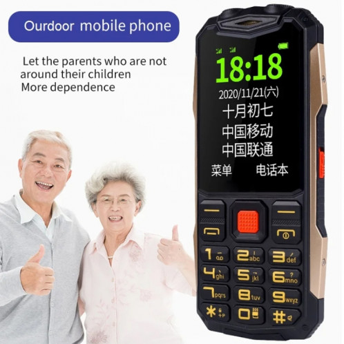 Téléphone robuste K1+ 4G pour personnes âgées, 2,6 pouces, batterie 1500 mAh, lampe de poche LED, réseau : 4G, double SIM, SOS, prise : prise américaine (rouge) SH402D1724-015