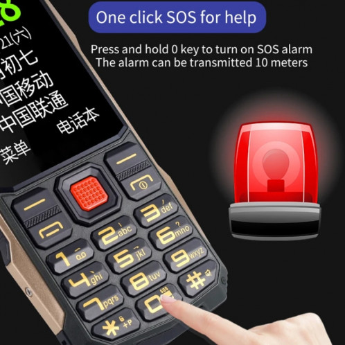 Téléphone robuste K1+ 4G pour personnes âgées, 2,6 pouces, batterie 1500 mAh, lampe de poche LED, réseau : 4G, double SIM, SOS, prise : (noir) SH401A87-015