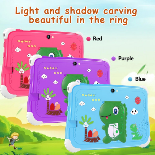 Tablette PC pour enfants WiFi C75 Dinosaur 7 pouces, 2 Go + 16 Go, processeur Android 7.1 MT6735 Octa Core (bleu) SH501B700-016