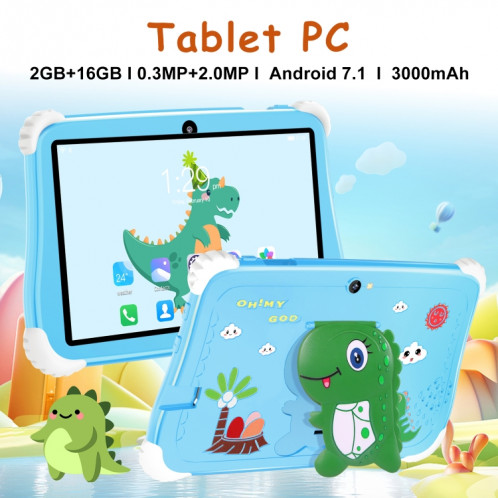 Tablette PC pour enfants C75 Dinosaur 7 pouces WiFi, 2 Go + 16 Go, Android 7.1 MT6735 Octa Core CPU (Rose) SH501C1566-016