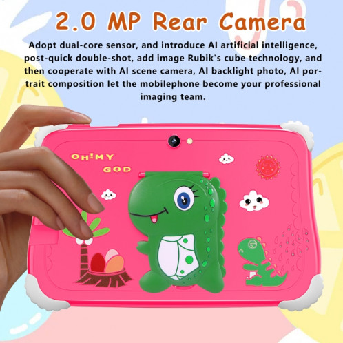 Tablette PC pour enfants WiFi C75 Dinosaur 7 pouces, 2 Go + 16 Go, processeur Android 7.1 MT6735 Octa Core (bleu) SH501B700-016