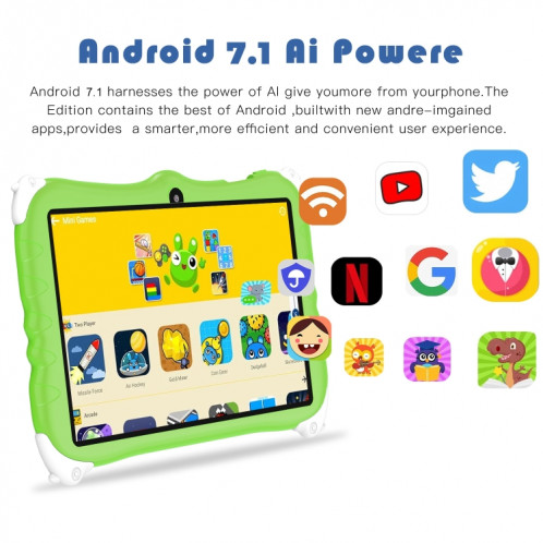 Penguin Tablette PC WiFi pour enfants de 7 pouces, 2 Go + 16 Go, Android 7.1 MT6735 Octa Core CPU (Bleu) SH401B1541-016