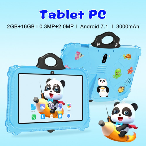 Tablette PC pour enfants WiFi C79 Panda 7 pouces, 2 Go + 16 Go, processeur Android 7.1 MT6735 Octa Core (rose) SH601C53-017