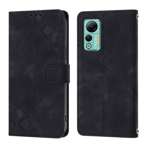 Pour Ulefone Note 14 Étui de téléphone en cuir gaufré au toucher (noir) SH401A1595-07