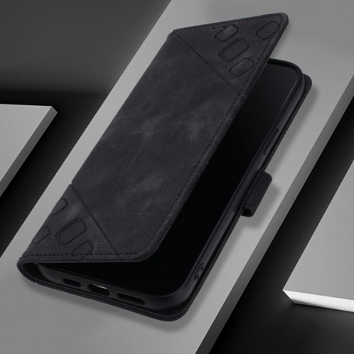 Pour Ulefone Note 14 Étui de téléphone en cuir gaufré au toucher (noir) SH401A1595-07