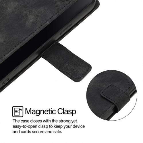 Pour Ulefone Note 14 Étui de téléphone en cuir gaufré au toucher (noir) SH401A1595-07
