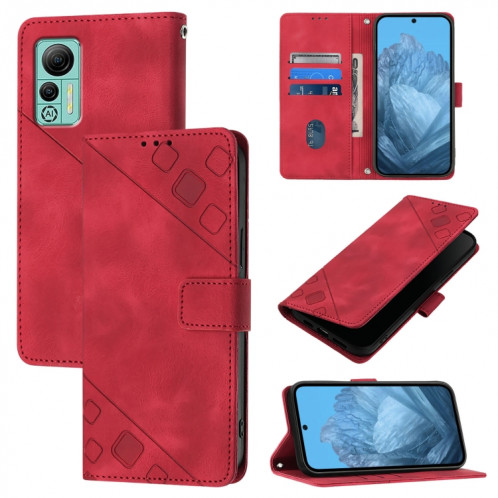Pour Ulefone Note 14 Étui de téléphone en cuir gaufré au toucher (rouge) SH401B1686-07