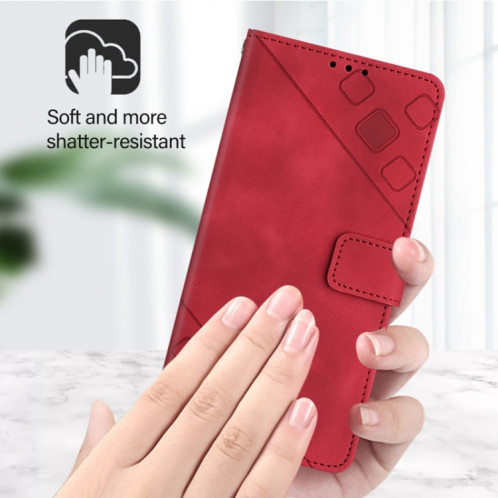 Pour Ulefone Note 14 Étui de téléphone en cuir gaufré au toucher (rouge) SH401B1686-07