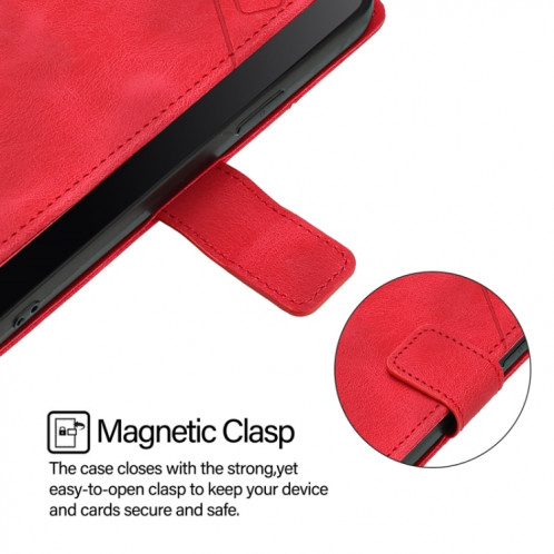 Pour Ulefone Note 14 Étui de téléphone en cuir gaufré au toucher (rouge) SH401B1686-07