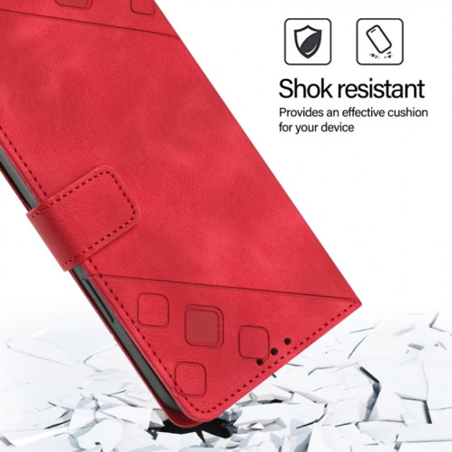 Pour Ulefone Note 14 Étui de téléphone en cuir gaufré au toucher (rouge) SH401B1686-07