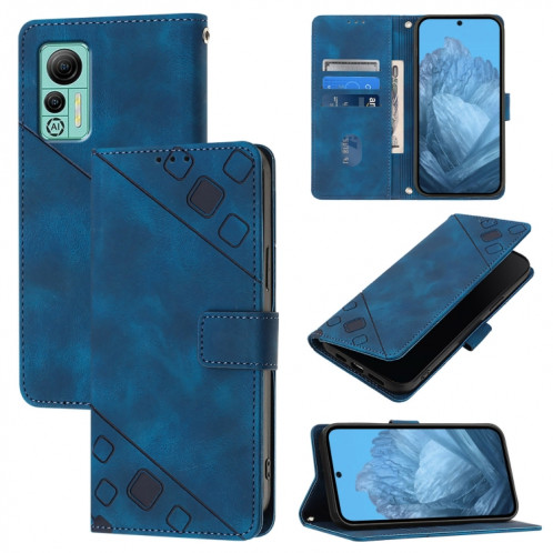 Pour Ulefone Note 14 Étui de téléphone en cuir gaufré au toucher (bleu) SH401C243-07
