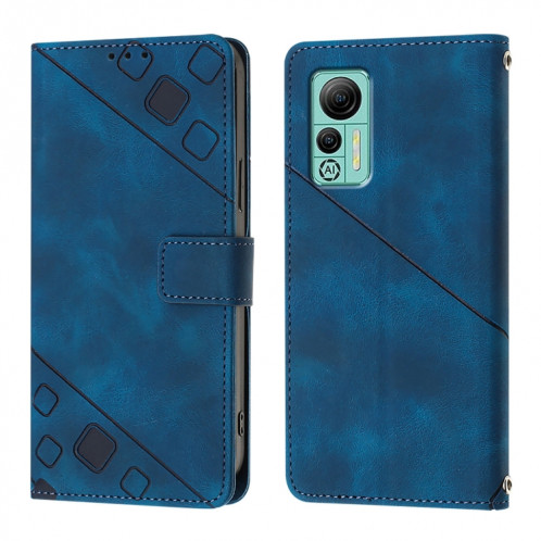 Pour Ulefone Note 14 Étui de téléphone en cuir gaufré au toucher (bleu) SH401C243-07