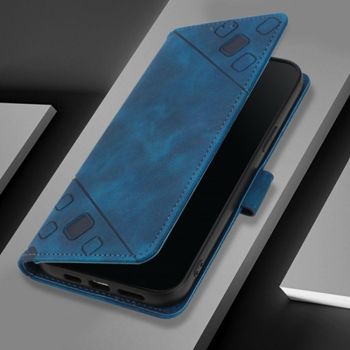 Pour Ulefone Note 14 Étui de téléphone en cuir gaufré au toucher (bleu) SH401C243-07