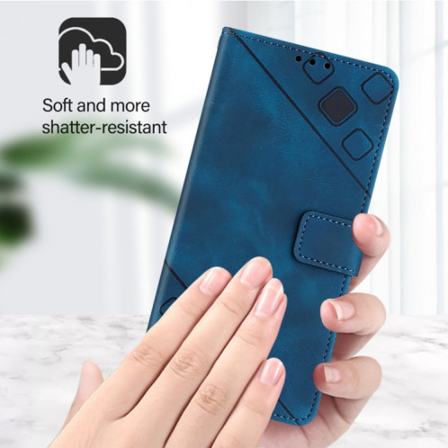 Pour Ulefone Note 14 Étui de téléphone en cuir gaufré au toucher (bleu) SH401C243-07