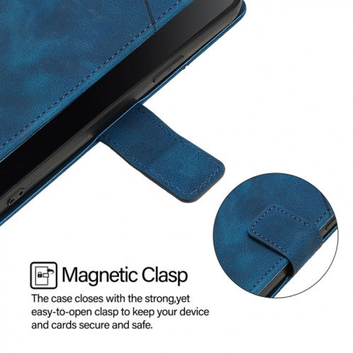Pour Ulefone Note 14 Étui de téléphone en cuir gaufré au toucher (bleu) SH401C243-07