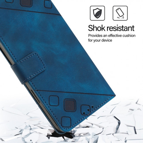 Pour Ulefone Note 14 Étui de téléphone en cuir gaufré au toucher (bleu) SH401C243-07