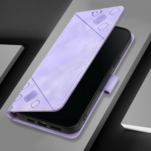 Pour Ulefone Note 14 Étui de téléphone en cuir gaufré au toucher (violet clair) SH401E1628-07
