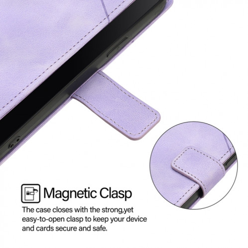 Pour Ulefone Note 14 Étui de téléphone en cuir gaufré au toucher (violet clair) SH401E1628-07