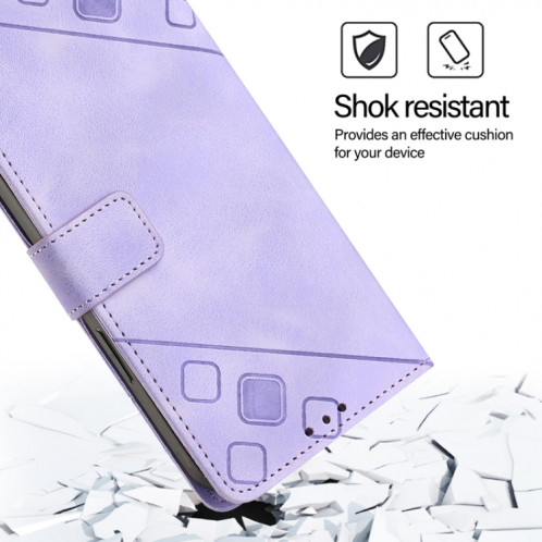 Pour Ulefone Note 14 Étui de téléphone en cuir gaufré au toucher (violet clair) SH401E1628-07