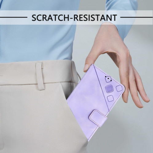 Pour Ulefone Note 14 Étui de téléphone en cuir gaufré au toucher (violet clair) SH401E1628-07
