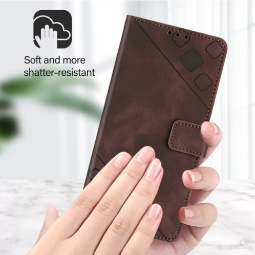 Pour Ulefone Note 14 Étui de téléphone en cuir gaufré au toucher (marron) SH401F1646-07