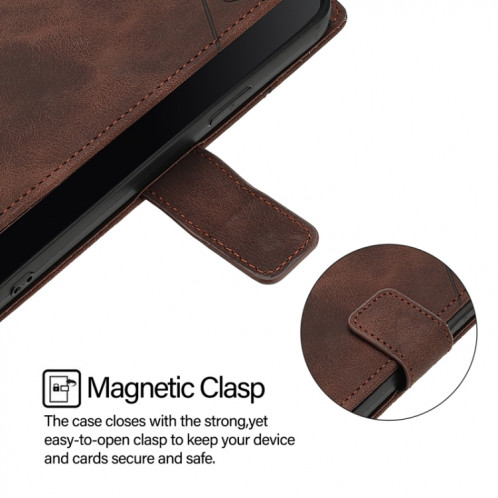Pour Ulefone Note 14 Étui de téléphone en cuir gaufré au toucher (marron) SH401F1646-07