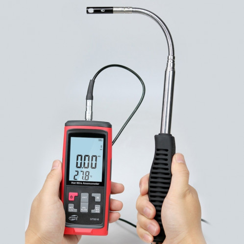 BENETECH GT8616 Anémomètre numérique à fil chaud LCD portable SB61121317-06