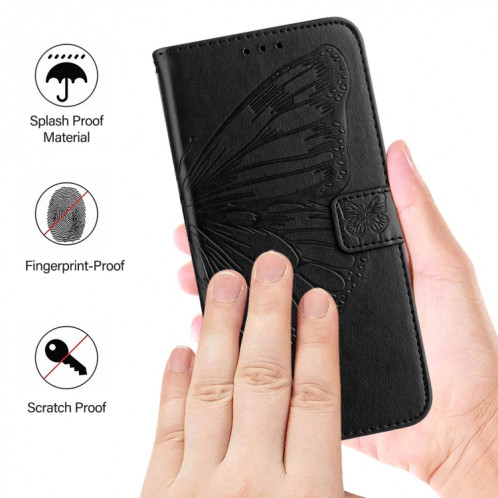 Pour Ulefone Note 14 Étui de téléphone en cuir papillon en relief (noir) SH901E1470-07