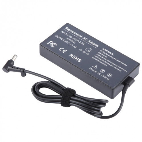 Adaptateur secteur pour ordinateur portable 150 W 20 V 7,5 A pour Asus 6,0 x 3,7 mm, prise : prise américaine SH93021514-08