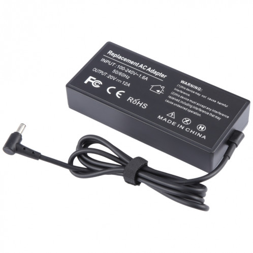 Adaptateur secteur pour ordinateur portable 240 W 20 V 12 A pour Asus 6,0 x 3,7 mm, prise : prise britannique SH9703113-08