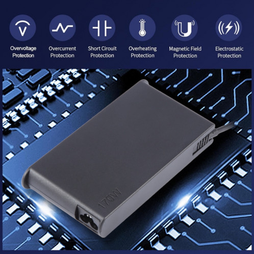 Adaptateur d'alimentation pour ordinateur portable 170W 20V 8,5 a, pour Lenovo Big Square USB, prise: prise AU SH17041070-08