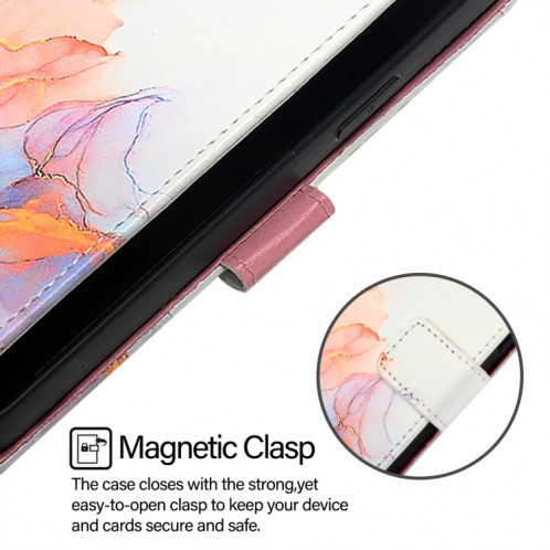 Pour Ulefone Note 14 PT003 Étui à rabat en cuir à motif marbre (Galaxy Marble White) SH201C1262-07