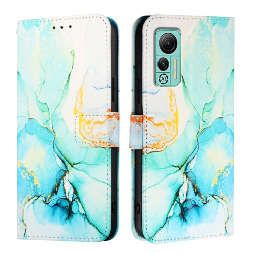 Pour Ulefone Note 14 PT003 Étui de téléphone en cuir à rabat en marbre (vert) SH201E1532-07
