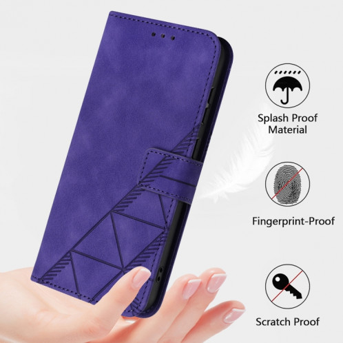 Pour Ulefone Note 14 Étui de téléphone en cuir à rabat en relief 3D à bandoulière (violet) SH001E473-07