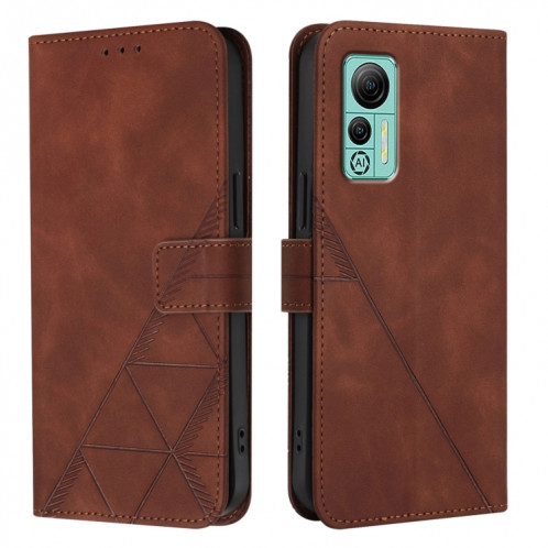 Pour Ulefone Note 14 Étui de téléphone en cuir à rabat en relief 3D à bandoulière (marron) SH001F182-07