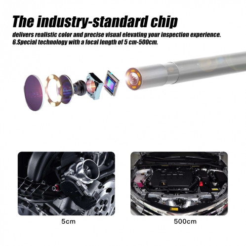 F240 3.9mm HD 1080P IP67 Endoscope numérique à connexion directe WiFi étanche, longueur de câble: 5 m (noir) SH302A1201-010