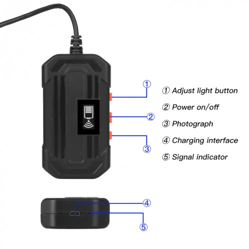 F240 3.9mm HD 1080P IP67 Endoscope numérique à connexion directe WiFi étanche, longueur de câble: 10m (noir) SH303A1931-010