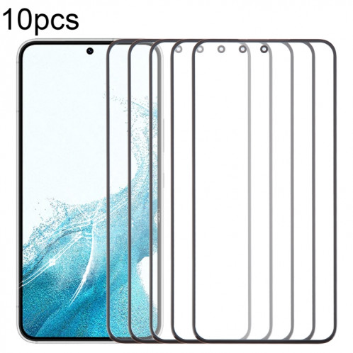 Lentille extérieure en verre pour écran avant, 10 pièces, pour Samsung Galaxy S22 SM-S901B, avec adhésif OCA optiquement transparent SH49041655-07