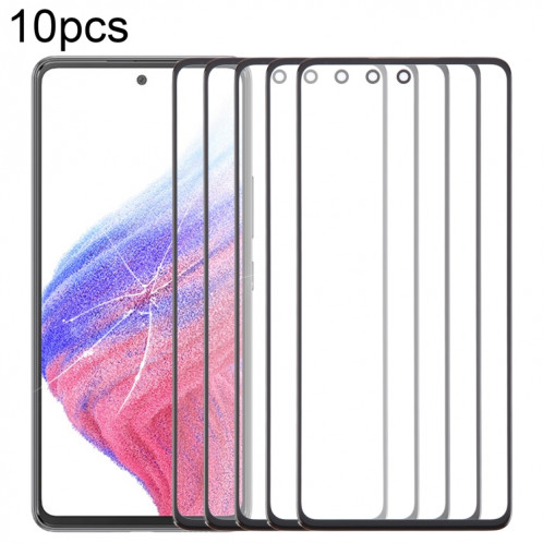 Pour Samsung Galaxy A53 5G SM-A536B 10 pièces lentille extérieure en verre d'écran avant avec adhésif optiquement transparent OCA SH4906377-07
