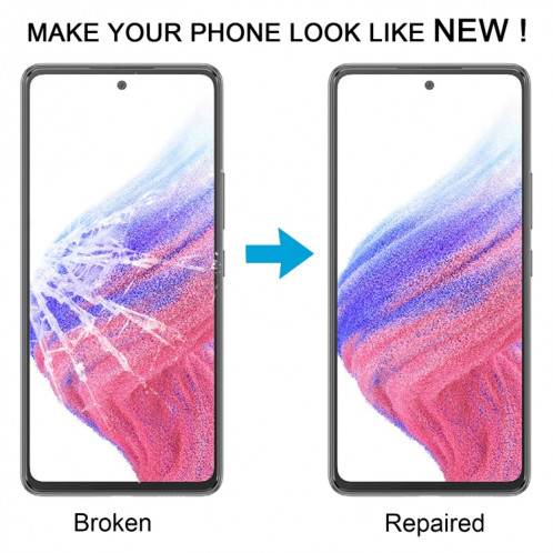 Pour Samsung Galaxy A53 5G SM-A536B 10 pièces lentille extérieure en verre d'écran avant avec adhésif optiquement transparent OCA SH4906377-07