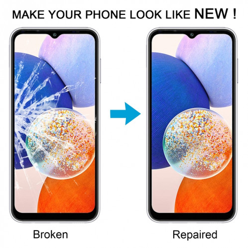 Lentille extérieure en verre pour écran avant, pour Samsung Galaxy A14 5G SM-A146B, 10 pièces, avec adhésif OCA optiquement transparent SH4908858-07
