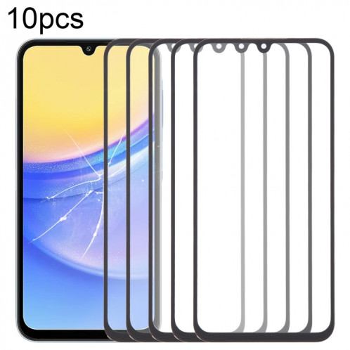 Lentille extérieure en verre pour écran avant, pour Samsung Galaxy A15 4G SM-A155F, 10 pièces, avec adhésif OCA optiquement transparent SH49101916-07