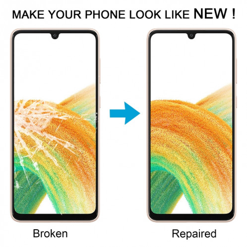 Pour Samsung Galaxy A33 5G SM-A336B 10 pièces lentille extérieure en verre d'écran avant avec adhésif optiquement transparent OCA SH49121466-07