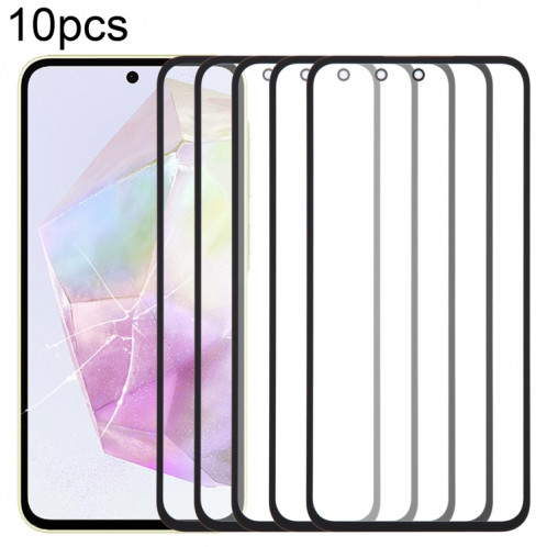 Lentille extérieure en verre pour écran avant, pour Samsung Galaxy A35 SM-A356B, 10 pièces, avec adhésif OCA optiquement transparent SH49221019-07